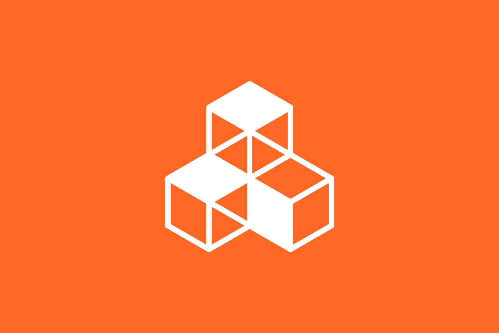 icon of three cubes stacked into a triangle