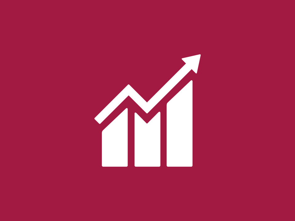 icon of bar chart with arrow ascending