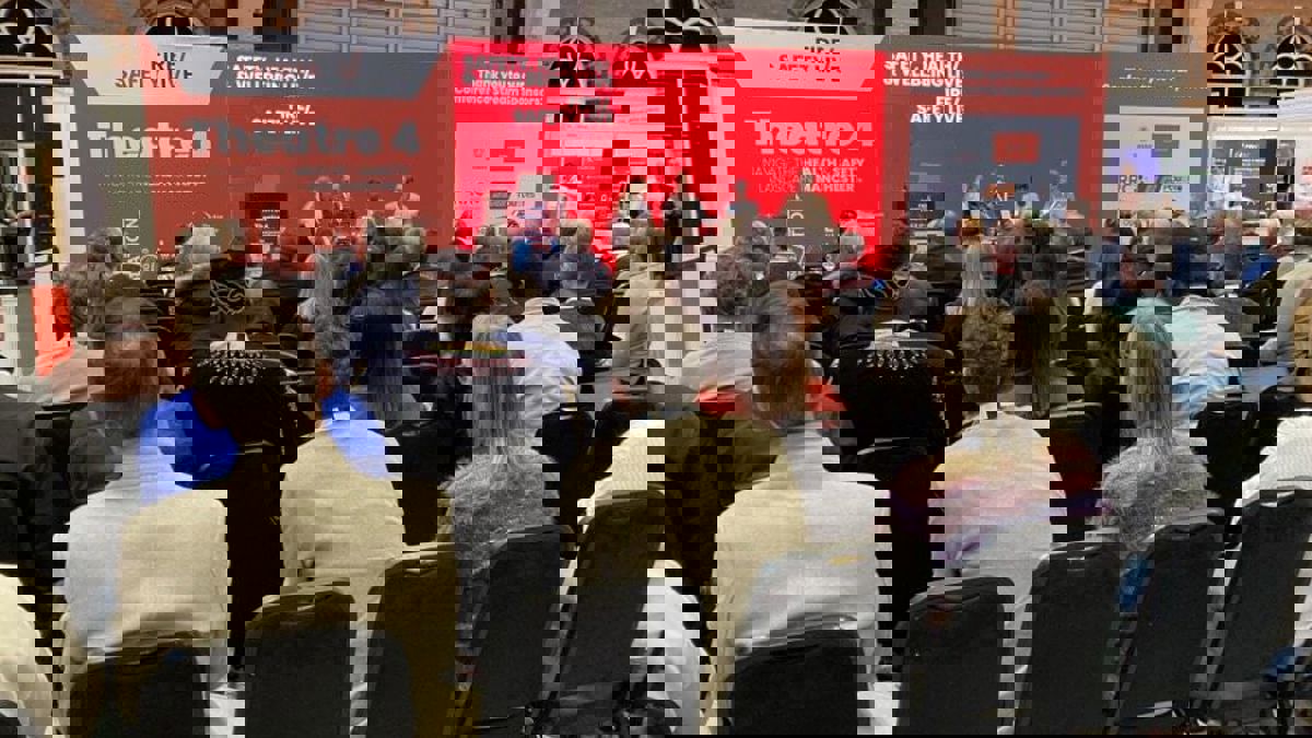 Fire Safety Live conference stage and audience