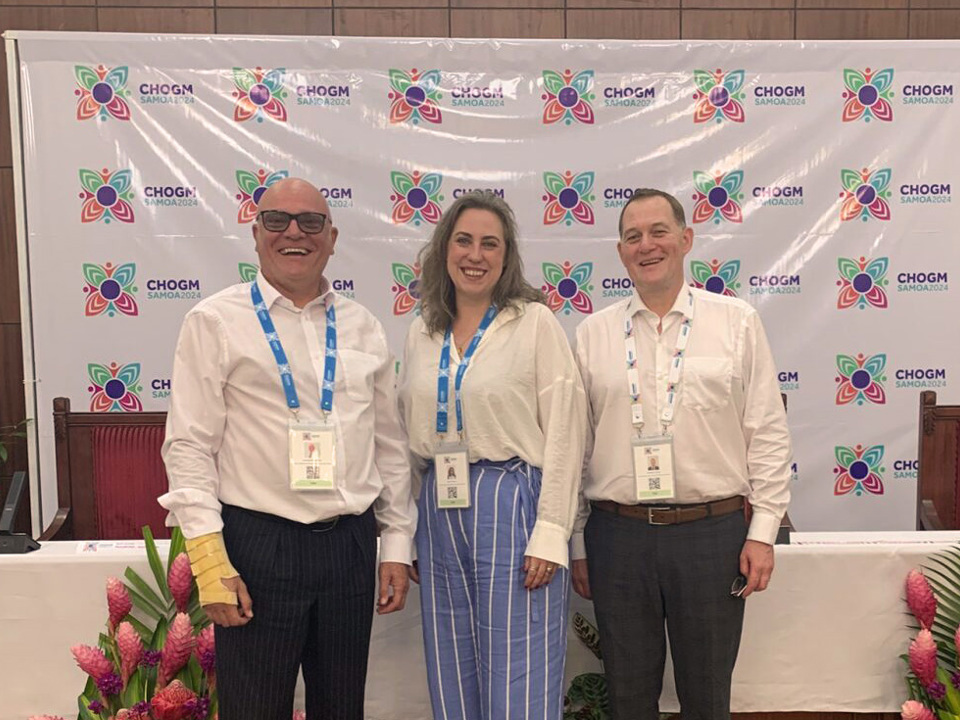 Alan Stevens, Kelly Nicoll and Marcel Le Roux at CHOGM