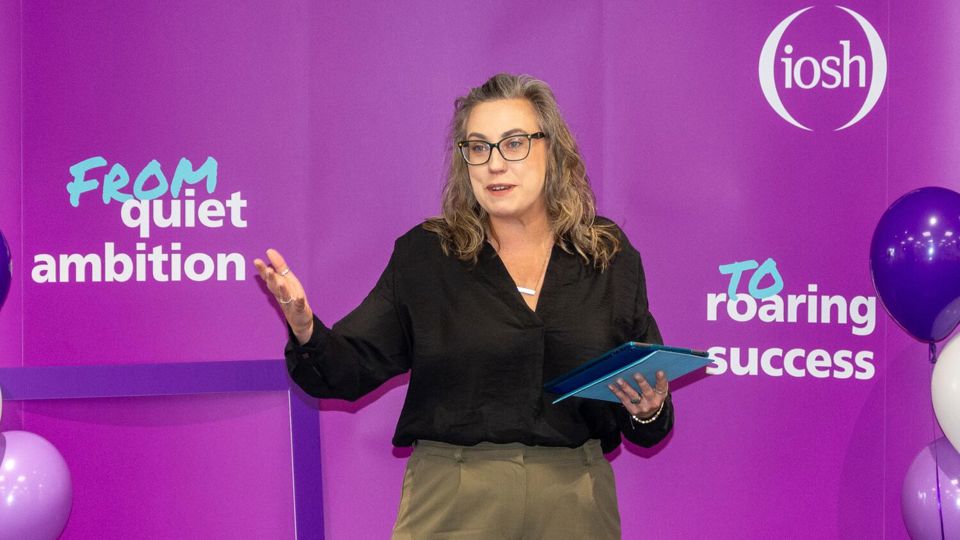 IOSH President Kelly Nicoll giving a presentation