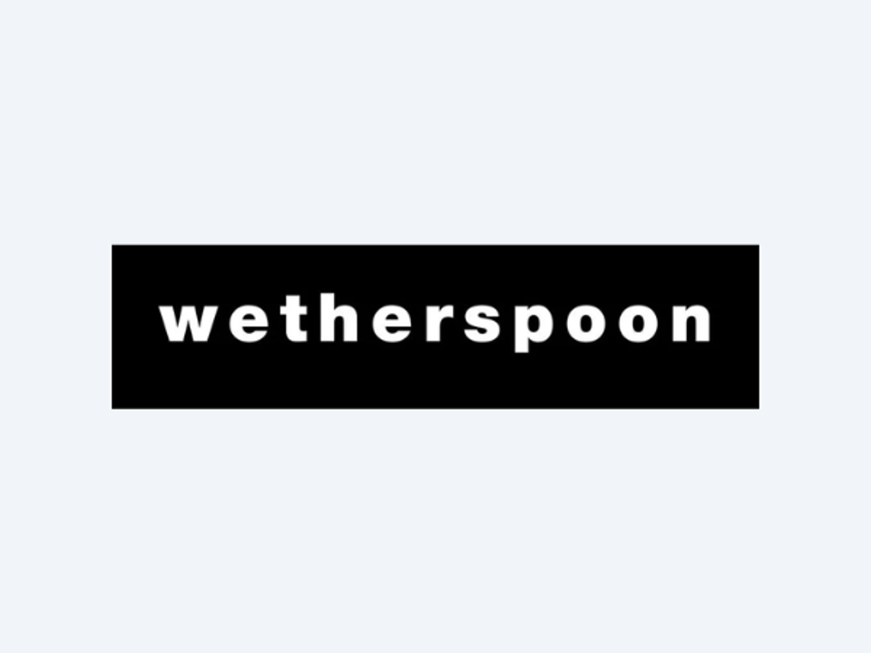 Wetherspoon logo in blue and white