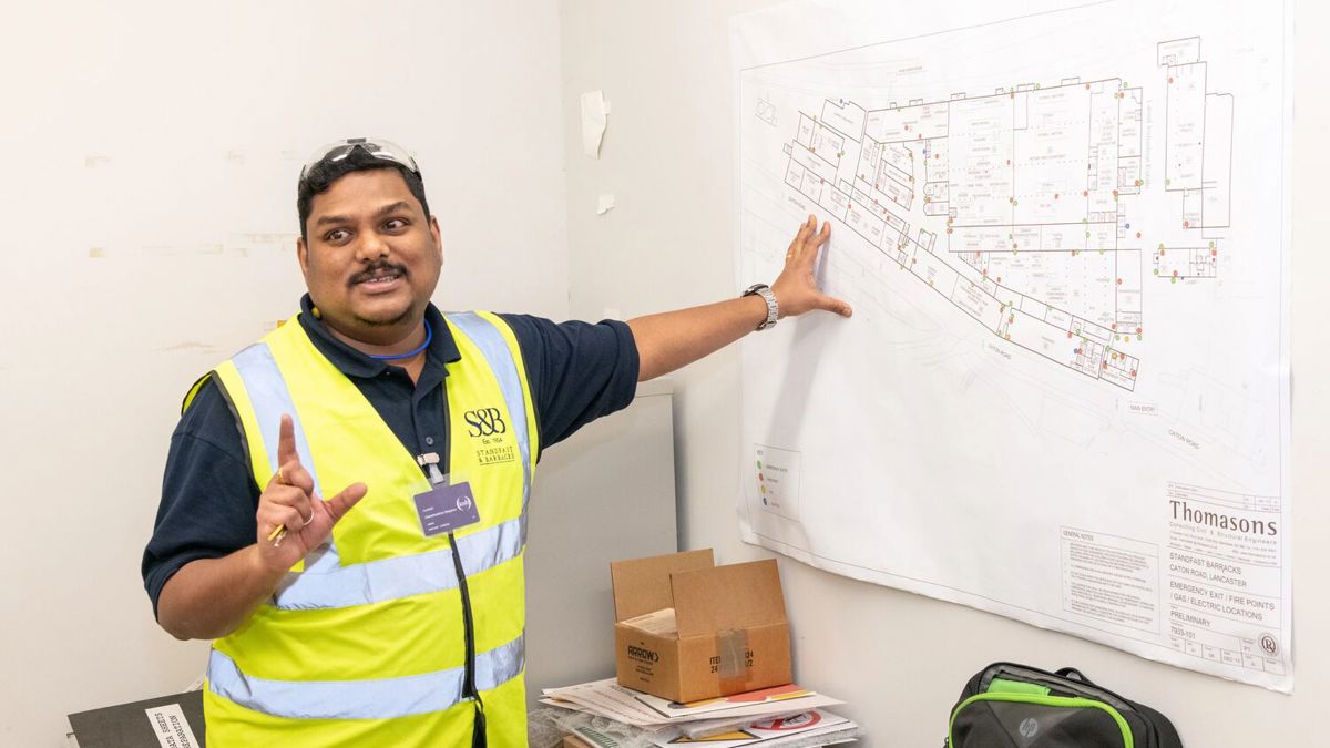 Chandrasekhar Shajahan giving a briefing