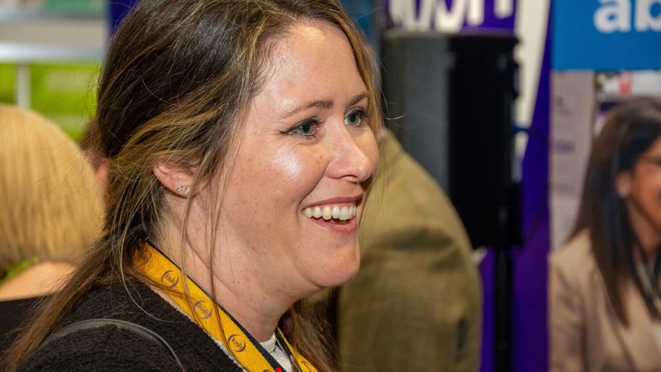Volunteer smiling