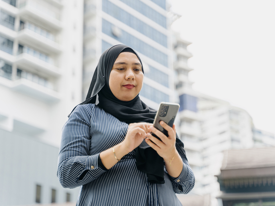 Woman using mobile phone