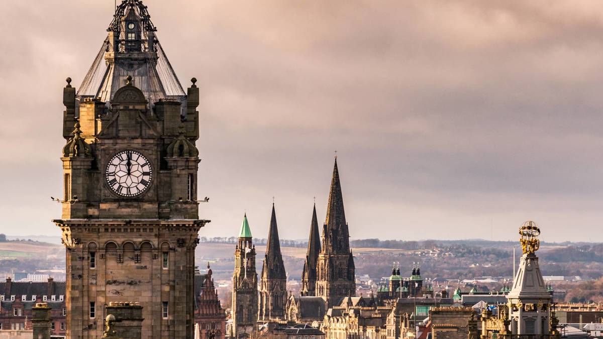 Edinburgh Skyline from Calton Hill, Scotland, UK