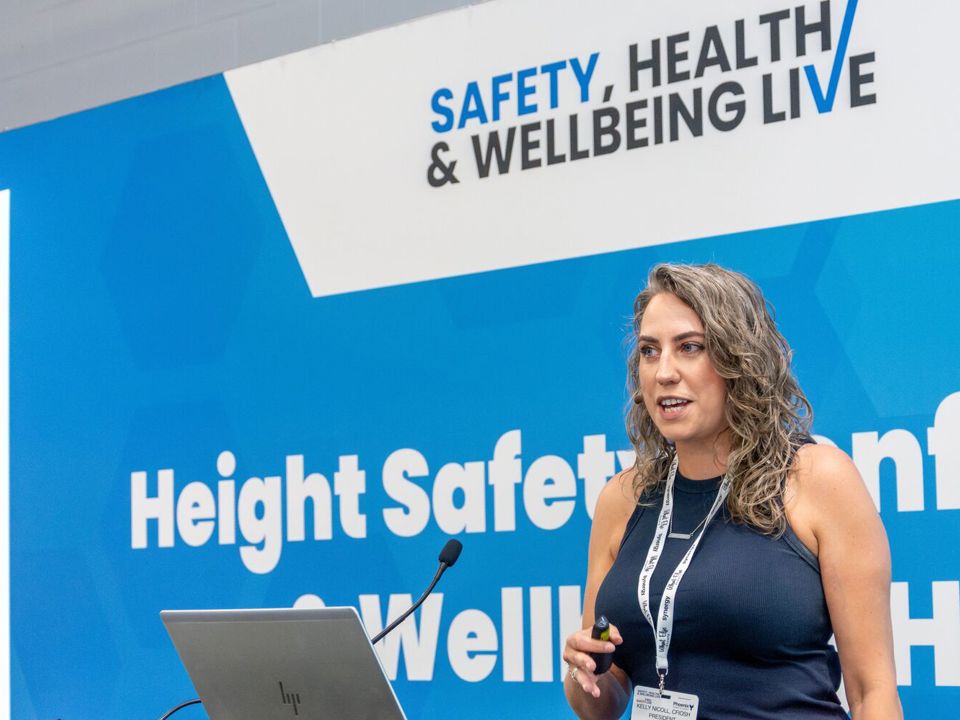 Kelly Nicoll presenting at SHW Live event