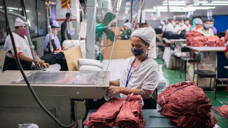 Women working in a garment factory in Bangladesh