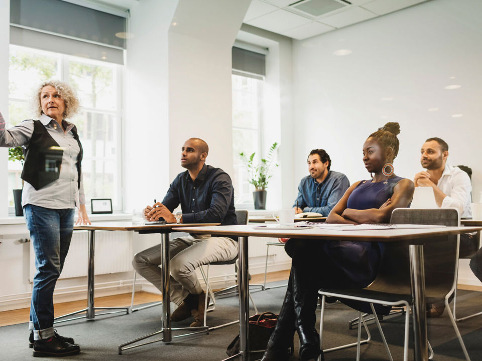 Woman delivering presentation