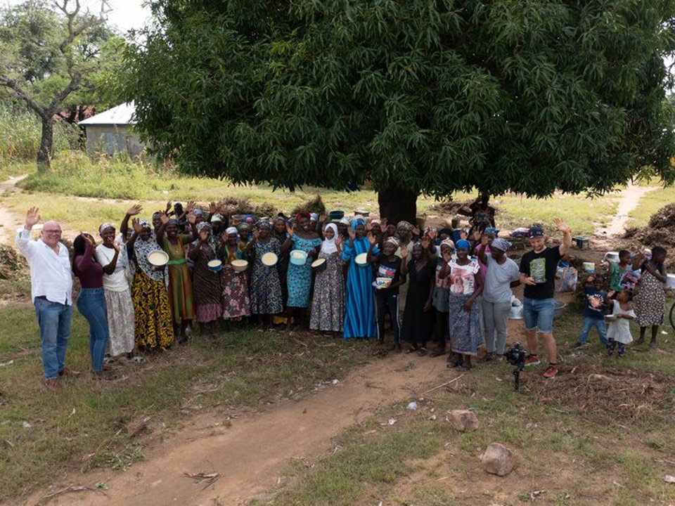 Shea butter workers in Ghana with IOSH staff and volunteers