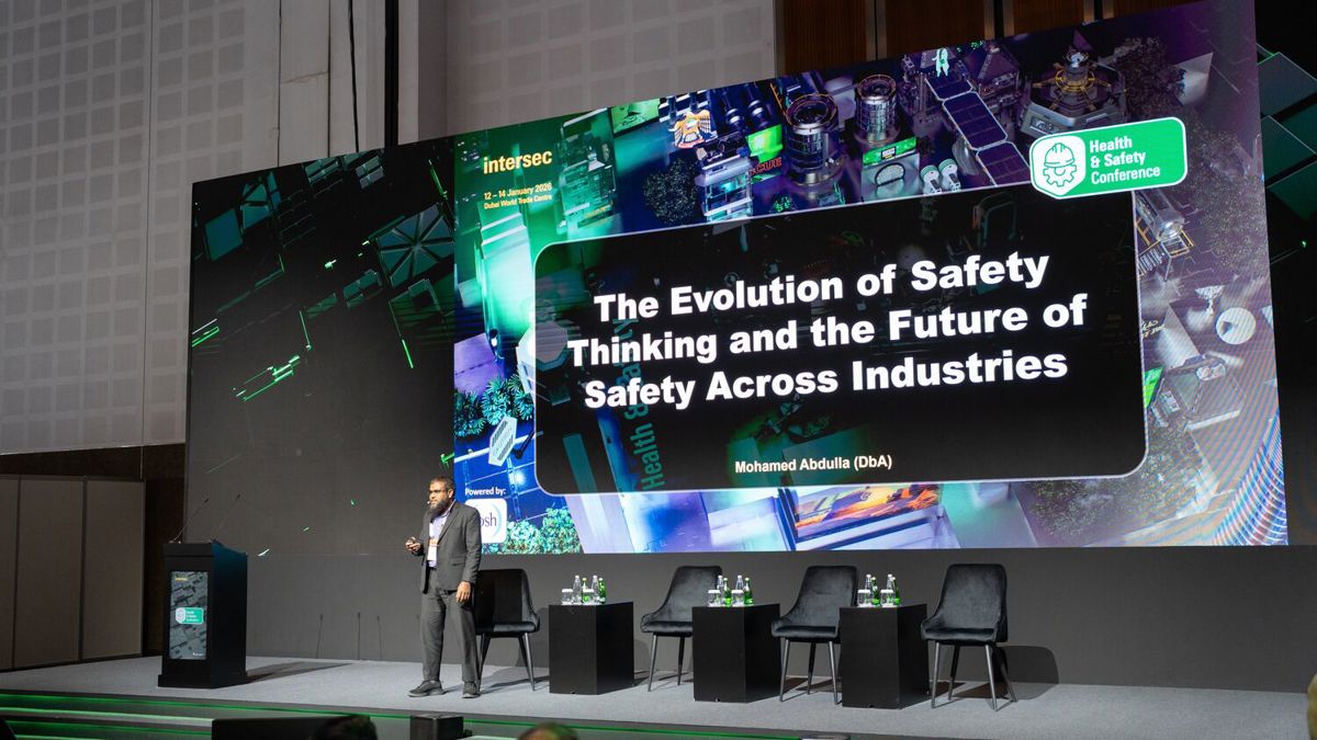 Main conference stage at Intersec Dubai.