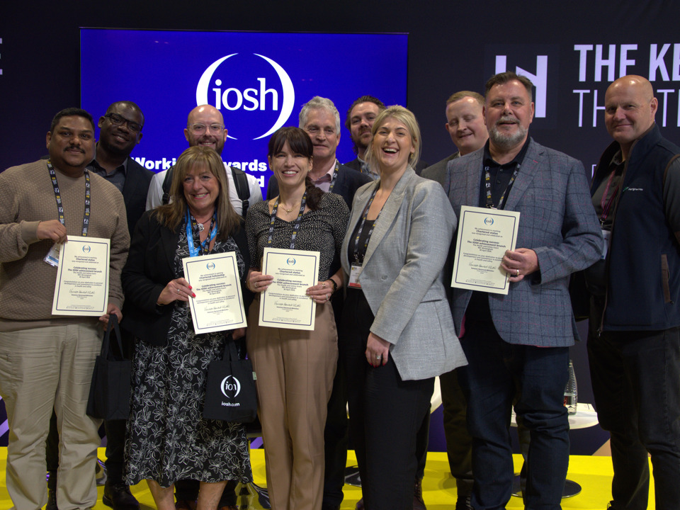 Group of IOSH Chartered Members with their certificates