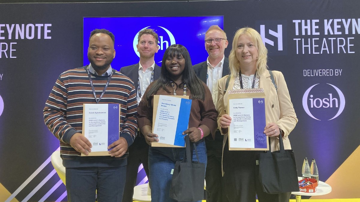 IOSH qualification graduates with their certificates