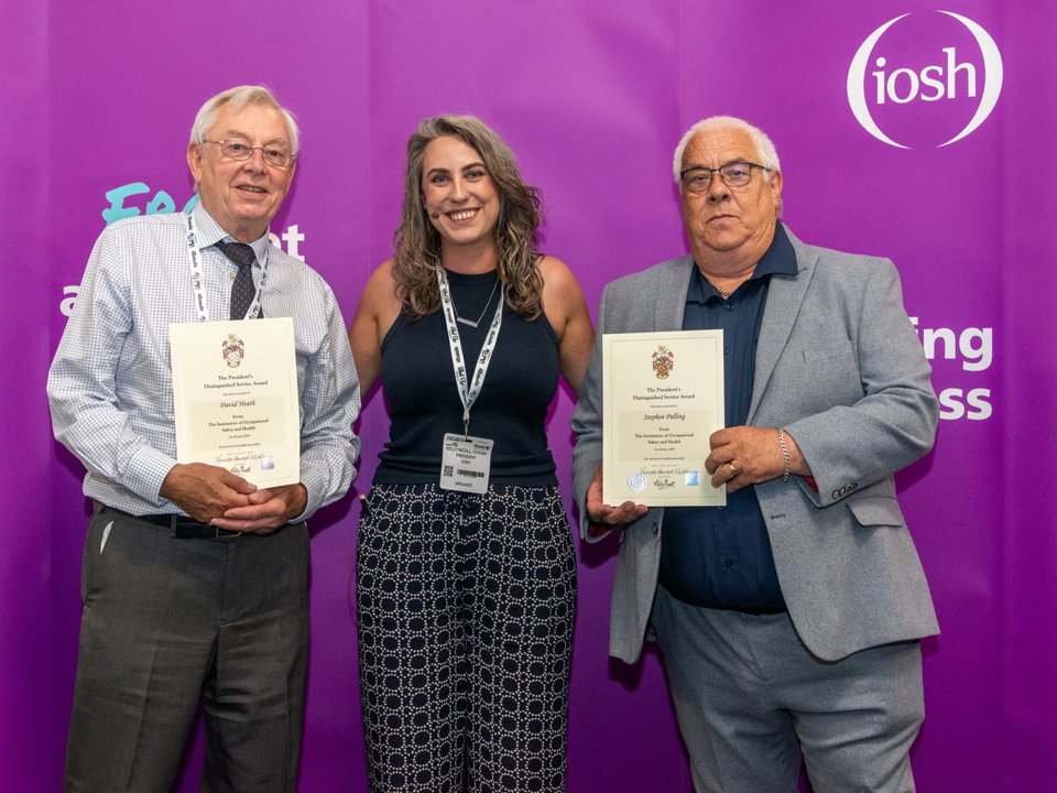 David Heath and Stephen Pulling receive President’s Distinguished Service Awards from Kelly Nicoll