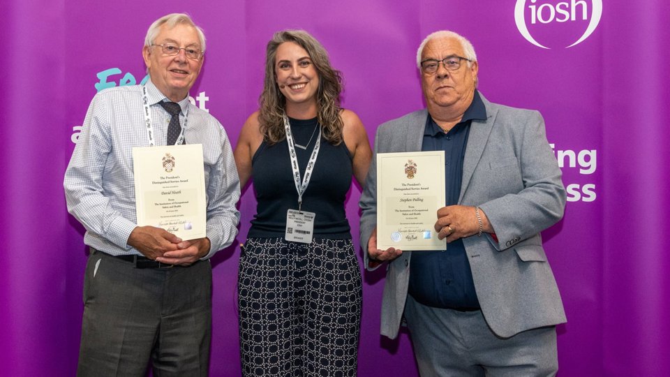 David Heath and Stephen Pulling receive President’s Distinguished Service Awards from Kelly Nicoll